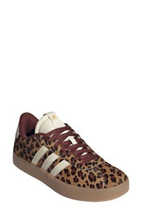 adidas VL Court 3.0 Genuine Calf Hair Sneaker in Cream White/Mesa/Fox Brown at Nordstrom Rack, Size 10.5