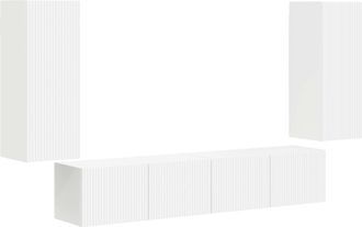 vidaXL Conjunto De Mueble Para Tv De Pared 4 Uds. Madera De Ingenier&iacute;a Vidaxl
