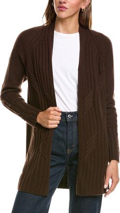 Fort&eacute; Cashmere Luxe Cable 100% Cashmere Cardigan