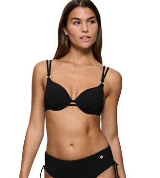 Triumph B&uuml;gel-Bikini-Top TRIUMPH Summer Twist WP 01, Damen, Gr. 40, Cup E, schwarz, Microfaser, Obermaterial: 77% Polyamid, 23% Elasthan, Bikini-Oberteile B&uuml;g