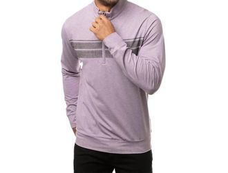 Travis Mathew Fleeced 1/4 Zip Top In Heather Arctic Dusk
