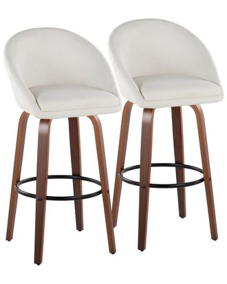 LumiSource LumiSource Set of 2 Matisse Highback 30in Contemporary Fixed-Height Bar Stools with Footrest