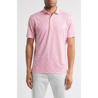 Johnnie-O Wildflower Floral PREP-FORMANCE Golf Polo in Azalea at Nordstrom Rack, Size Xx-Large