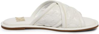 Michael Kors Gideon Slide Nappa Puffy LOG EMB - Dames - Sandalen - Wit - 37 1/2 EU - Schoenen