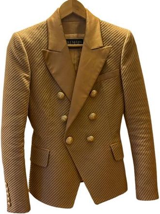 Balmain Silk/Cotton Double Breasted Blazer Size 36