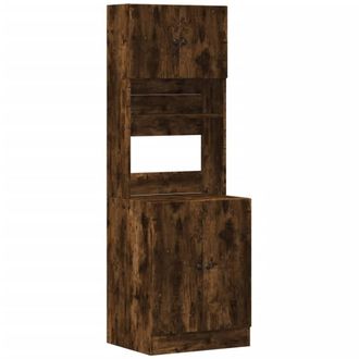 Berkfield Home Kitchen Cabinet Smoked Oak 60x50x180 cm Engineered Wood in Brown | Size: 60 x 50 x 180 cm
