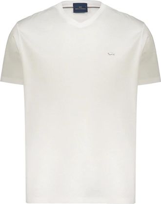Paul & Shark V-neck T-shirt - Heren - T-shirts - Wit - XL - Katoen - Tops