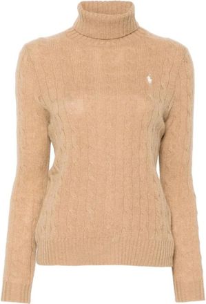Ralph Lauren Trui met col en logo - Dames - Coltruien - Beige - S - Truien & Vesten