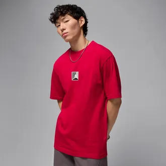 Nike Jordan Mens Jordan Brooklyn T-Shirt in Red | HQ8942-687