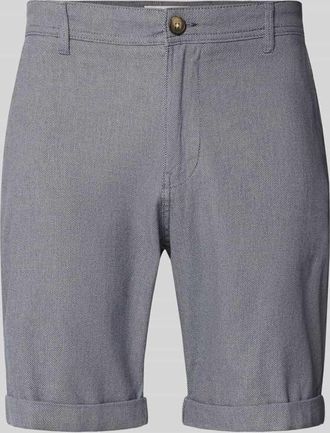 Selected Slim Fit Chinoshorts aus Baumwoll-Mix Modell LUTON in Blau Melange, Gr&ouml;&szlig;e XXL