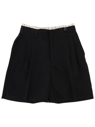 Maison Margiela Tailored Black Shorts with Structured Fit and Contrasting Waistband