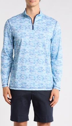 Bugatchi Quarter Zip Performance Pullover in Azure at Nordstrom Rack, Size Xxx-Large