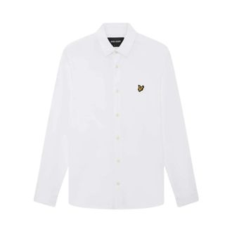 Lyle & Scott Pique Jersey Shirt - Heren - Zakelijke Overhemden - Wit - M - Katoen - Overhemden