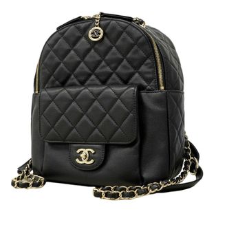 Chanel Black Grained Calfskin Backpack (Pre-Owned)