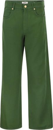 Max Mara Smmonorata 5-pocket Broek - Dames - Loose Fit Jeans - Groen - S - Katoen - Jeans