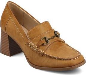 Journee Collection Aisha Moc Toe Loafer Pump in Tan at Nordstrom Rack, Size 6.5