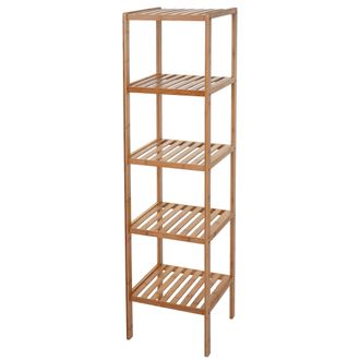 Hhg Hhg - Estanter&iacute;a De Ba&ntilde;o 550, Estanter&iacute;a Para Armario De Ba&ntilde;o, Bamb&uacute;, 140x34x33cm