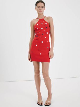 Mango Vestito maglia collo halter rosso - Donna - XS - MANGO