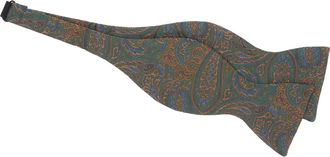 Oliver Brown Paisley Bow Tie, Self Tie - Green