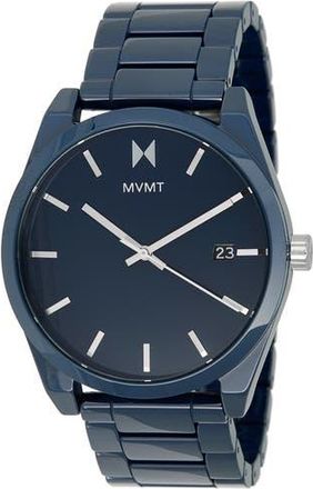MVMT Watches Element Ceramic Quartz Bracelet Watch, 43mm in Midnight Blue at Nordstrom Rack