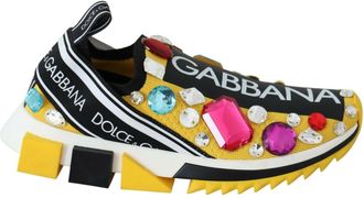 Dolce & Gabbana Portofino Slipon Sneakers met Kristaldetails