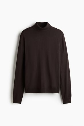 H&M Rollkragenpullover in Regular Fit - Braun