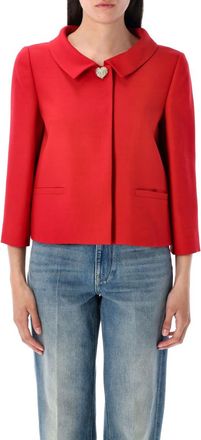 Valentino Garavani Red Crepe Couture jacket