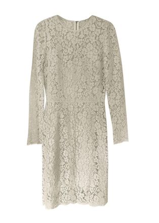 Dolce & Gabbana White Lace Midi Dress Size S