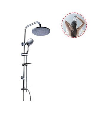 Trade Shop Trade Shop - Kit Columna De Ducha Barra Corredera Ducha De Mano Multichorro Fijo 69128 Jabonera