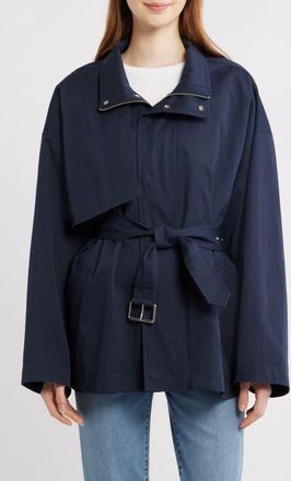 Frame Denim The Short Field Trench Jacket in Navy at Nordstrom, Size X-Large