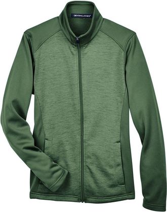 Devon & Jones Womens Newbury Colorblock Mlange Fleece Full-Zip Jacket