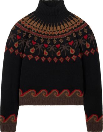 Alanui Sweet Winter Turtleneck Patterned Sweater