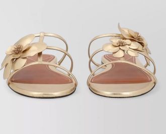Zimmermann orchid flat sandal metallic straps floral