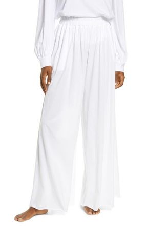 Lunya Organic Pima Wide Leg Lounge Pants in Sincere White at Nordstrom, Size X-Large