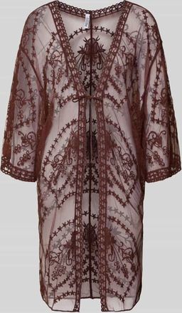 Pieces Kaftan aus Baumwoll-Mix Modell KARINA in Mittelbraun, Gr&ouml;&szlig;e 1