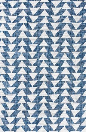 Jonathan Y Designs Andratx Modern Geometric Indoor/Outdoor Area Rug in Ivory/blue at Nordstrom, Size 5Ft 0In X 8Ft 0In