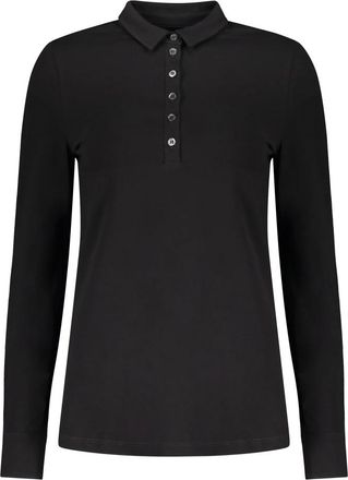 Moorer Lange mouwen polo - Dames - Polos - Zwart - XL - Katoen - Tops