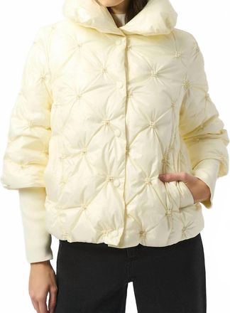 Joseph Ribkoff Quilted Puffer Trapeze Jacket In Winter White