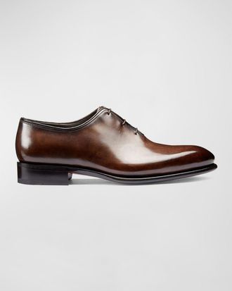 Santoni Men & apos;s Carter Burnished Leather Oxfords