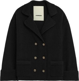 A Paper Kid double-breasted pocketed cardigan - women - Wool/Polyester - 40 - Black