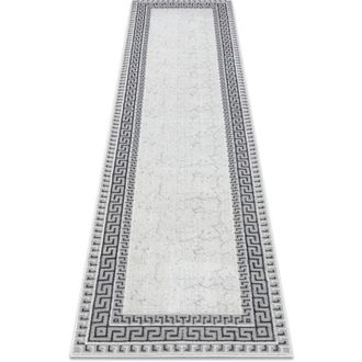 RugsX Rugsx - Alfombra, Alfombra De Pasillo Allure 1960 Chave Grega, Marco - Estructural, Elegante, Glamurosa Blanco / Gris Grey 70x300 Cm