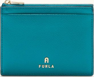 Furla Camelia Porta Carte Di Credito M Amatore Blue Blu Pelle Stampata Donna