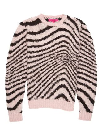 The Elder Statesman zebra-print sweater - Roze