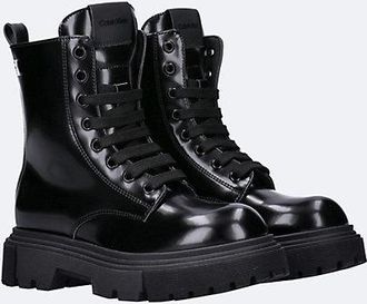 Calvin Klein Botas lug con cordones para ni&ntilde;os con cremallera