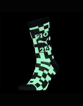 Puma Mens Adults Glow Sport Crew Socks - Black/Multi - Size: LADIES 4-8