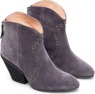 Hogan Eyelet-Embellished Suede Ankle Boot - Gray