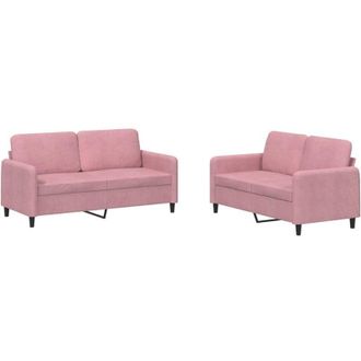 vidaXL Juego De Sof&aacute;s 2 Piezas Terciopelo Rosa Vidaxl