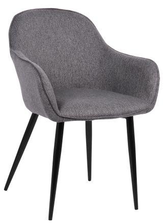 Clp Silla De Comedor Boise Tapizada En Tela Gris Oscuro