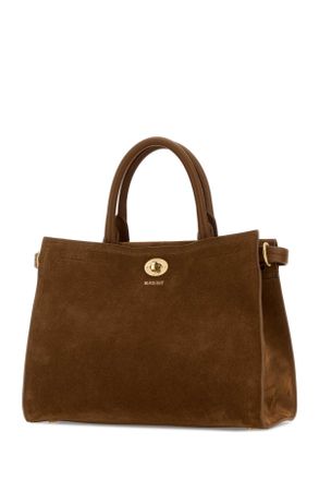 Burberry Womens Brown Suede Small Cotswolds Handbag Hazelbrown Borse A Mano