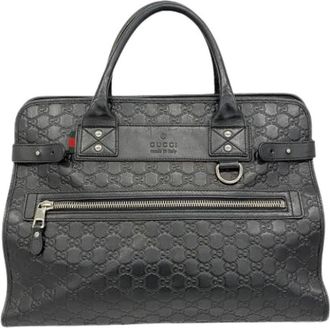 Gucci Vintage, unisex, Zwart, ONE Size, Leer, Pre-owned Vintage Handtas